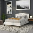 thumbnail image 5 of BizChair Arched Button Tufted Upholstered Queen Size Headboard in White Fabric, 5 of 13