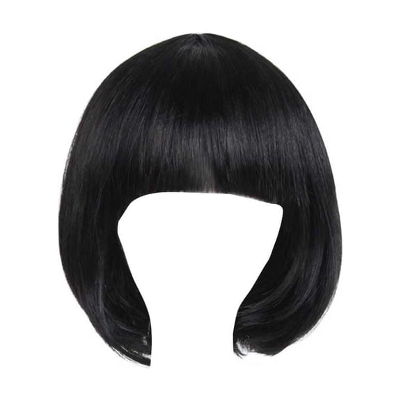 Seitruly Peluca Bob corto con flequillo , postizo suave y elástico, pelo falso duradero, disfraz de fiesta temática diaria, Cosplay Cuidado del cabello