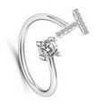 thumbnail image 1 of serony Bague Initiale pour Femmes Filles Bagues Alphabet en Alliage Argent Bagues Initiales Incrustées de Cristal Réglables Cadeau Type23, 1 of 9