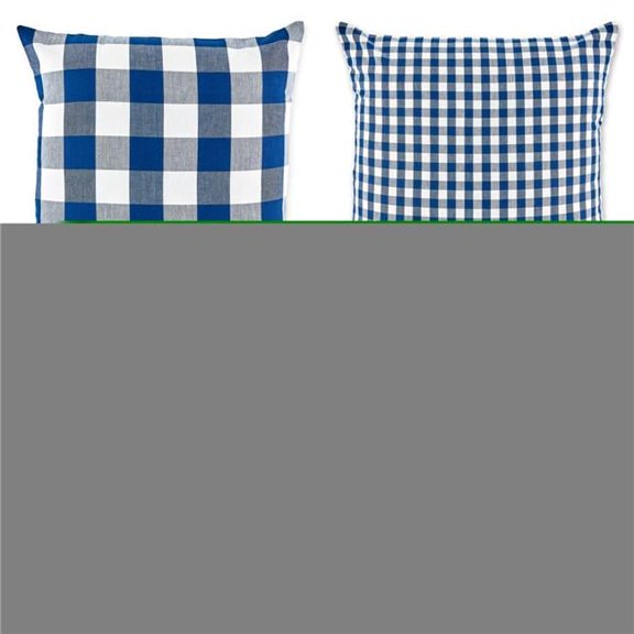 18 x 18 in. Assorted Navy & Off White Gingham & Buffalo Check Pillow Cover - Set of 4