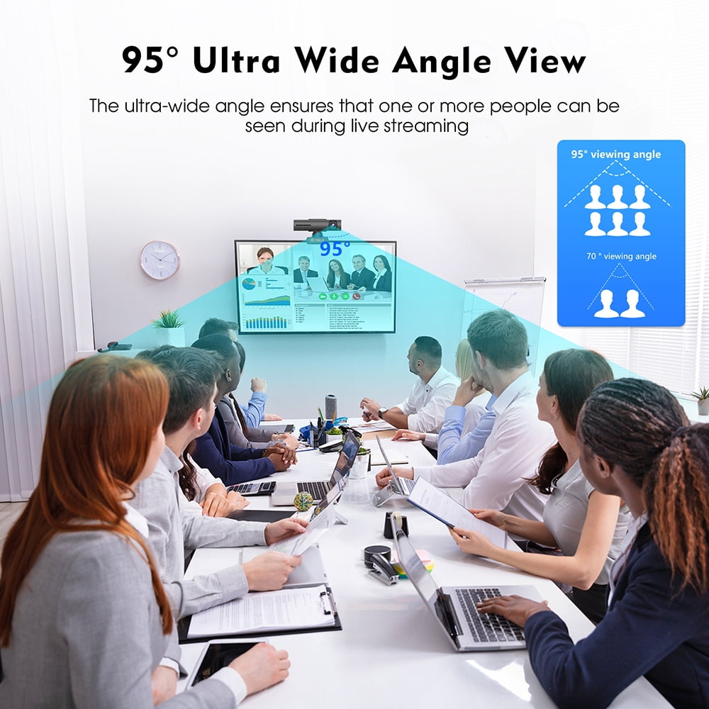 TOALLIN GC90 2K ai Tracking PTZ Webcam, Gesture Control & Dual Noise-Canceling Mics, 95° Wide-angle Lens, USB-A/C ,Plug & Play, Streaming Camera