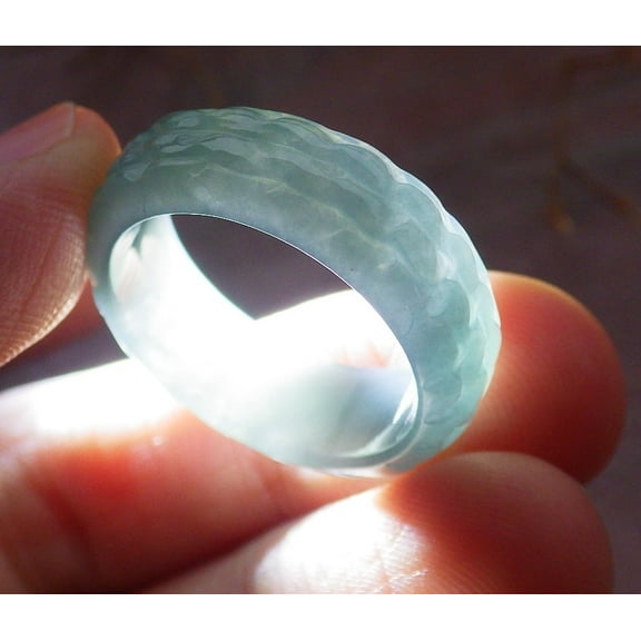 Certified Icy Green Burma Natural A JADE Jadeite Dragon Scales RING USA. 7.75 RING 656712 TN