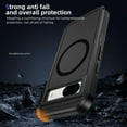 thumbnail image 7 of for Google Pixel 8A Case,[Built-in Invisible Kickstand],Compatible with MagSafe,Military-Grade Drop Protection Double Layer Shockproof Slim Translucent Matte Phone Case,Black+Black, 7 of 7