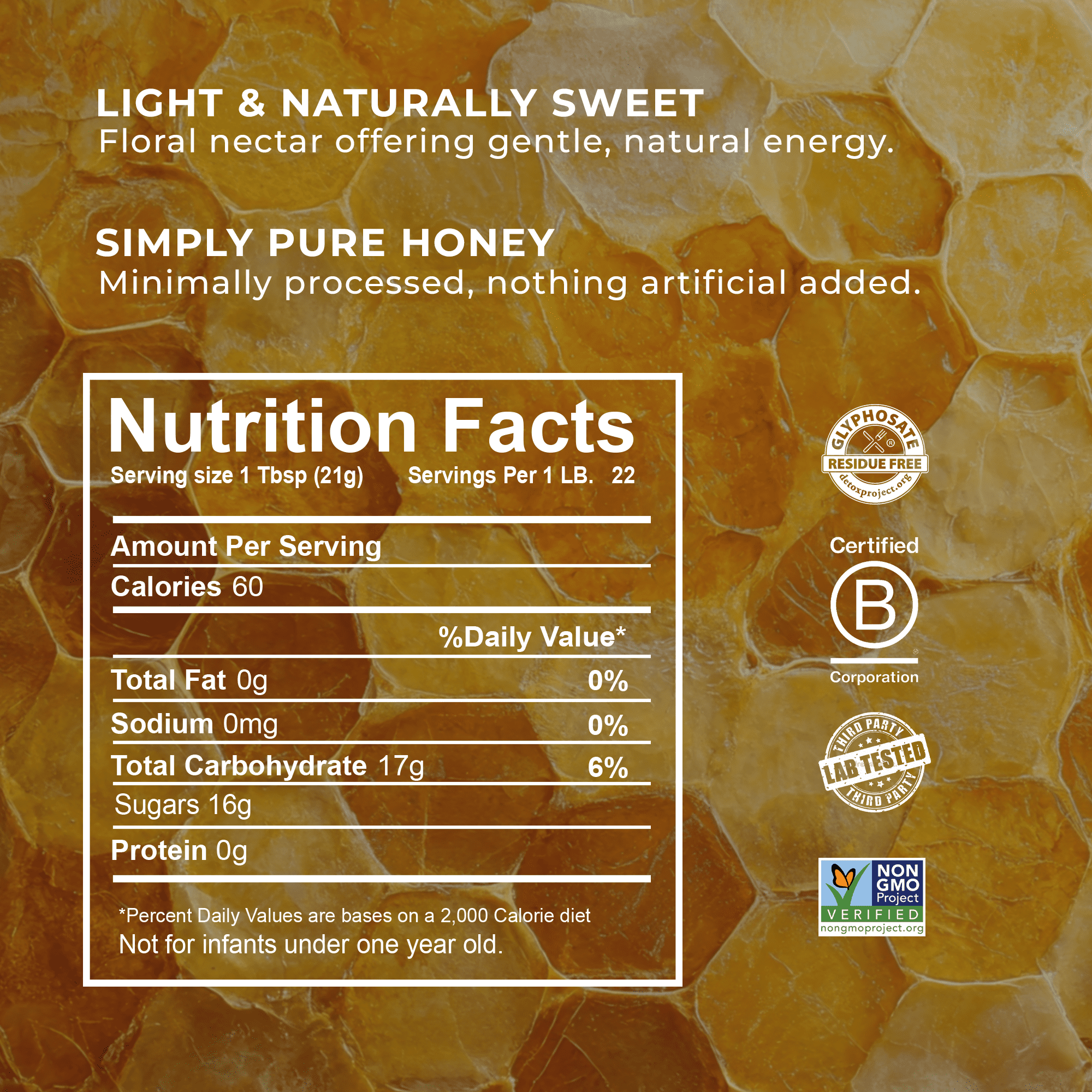 3 Packs of Orange Blossom - Natural Honey 12 oz Each