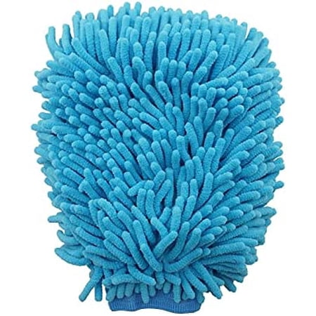 Car Wash Mitt High Density car wash Gloves Car Cleaning Drying Gloves Fiber Chenille Microfiber Window Deluxe Microfiber (Color : Light Blue)