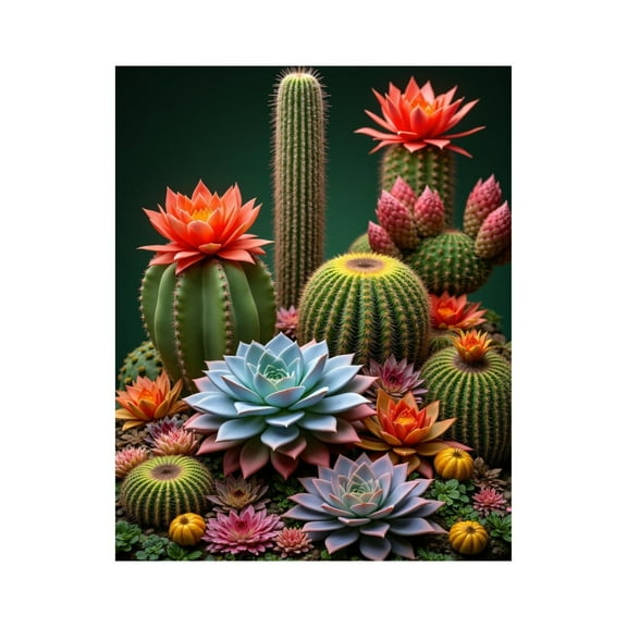 Paint By Numbers Kit for Adults Beginner - DIY Cactus Succulent Floral Colors Canvas Painting Kits for Adults, Frameless Paint By Number for Adults for Home Wall Decor 16x20 Inch