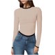 thumbnail image 3 of Chaqueta corta,Suéter de manga larga para mujer, color liso, cuello redondo, corte ajustado, poliéster, para uso casual, para calle y diario, sopatenor, 3 of 8