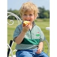 thumbnail image 6 of BemeyourBBs Kid Toddler Baby Boy Golf Outfit Baby Boy Jacket Toddler Golf Clothes Short Sleeve Lapel Quarter Zipper Shirt Top Infant First Birthday Outfit Spring Summer Golf Coat, 6 of 9