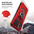 thumbnail image 4 of Compatible for Nokia C210 Case w/Tempered Glass Screen Protector [Military Grade] Ring Car Mount Kickstand Shockproof Hard Phone Case - Red, 4 of 7