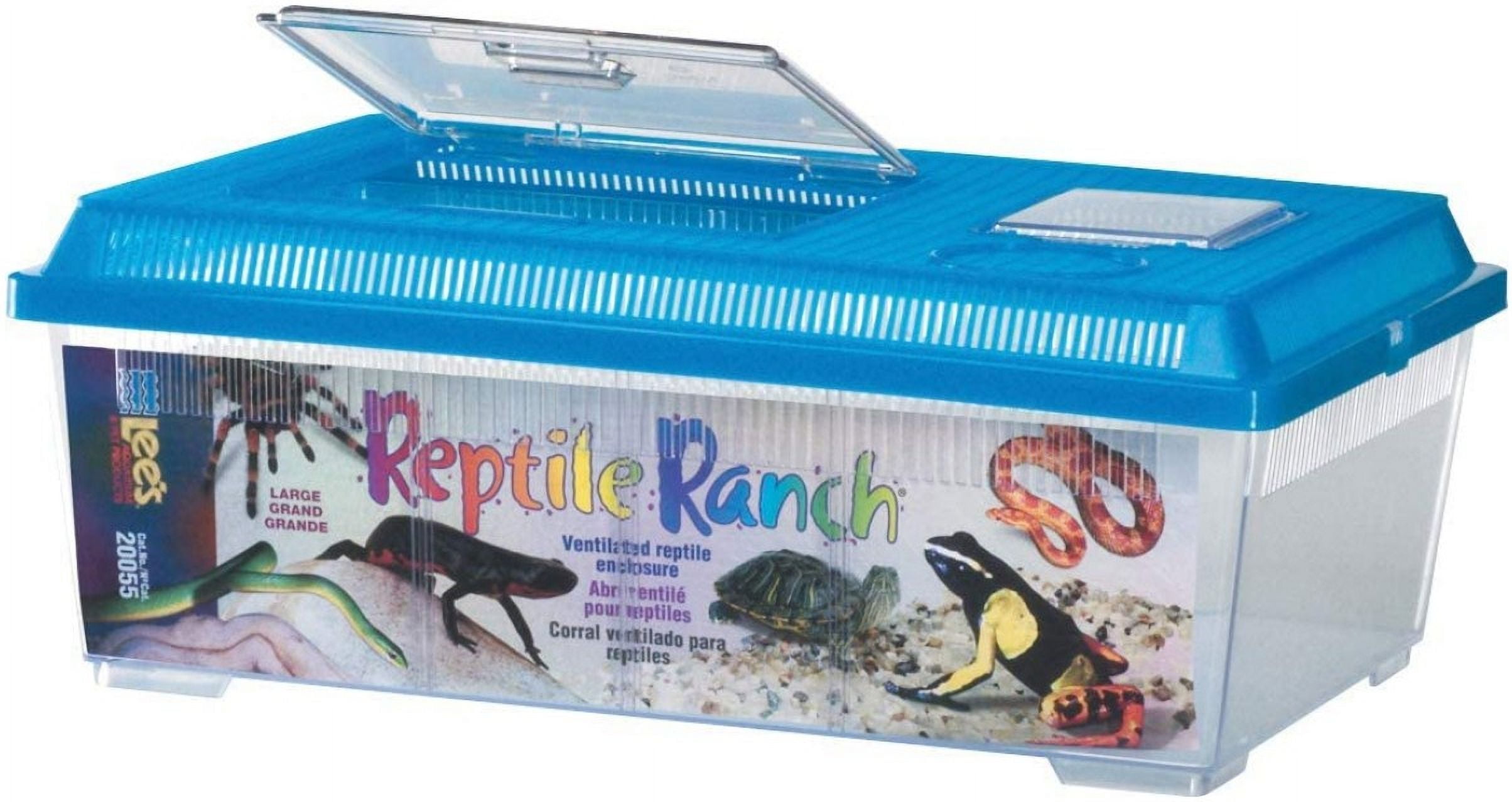 Lees Reptile Ranch Ventilated Reptile and Amphibian Rectangle Habitat with Lid [Reptile Terrariums and Tanks, Lees, Reptile Supplies] Large - 1 count