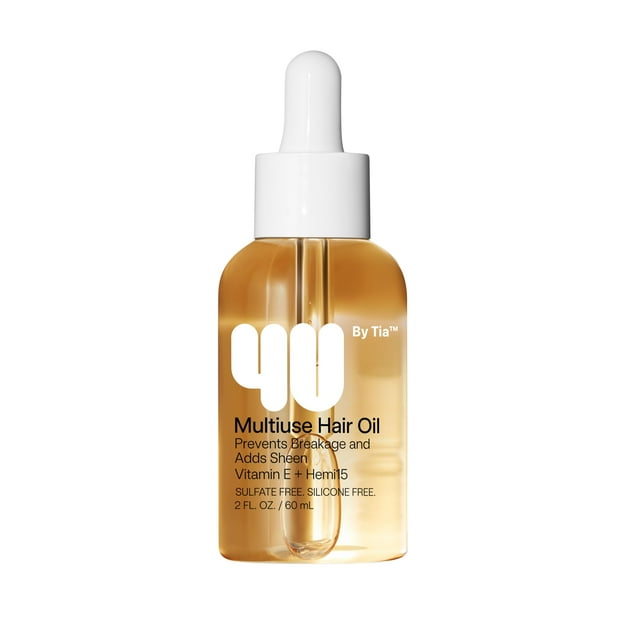 4U by Tia Aceite para el cabello multiusos - HEMI15 y vitamina C - Nutre la reparación del control del encrespamiento Ingredientes naturales (2 fl oz)