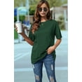 thumbnail image 4 of V Neck Short Sleeve Gym Shirts Casual Loose Fit Basic Tees green XXL, 4 of 5