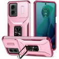 thumbnail image 4 of For Apple iPhone 12 / 12 Pro Camera Cover Phone Case with Magnetic Rotation Ring Stand [Military Grade] Hybrid Hard Shockproof Cover ,Xpm Phone Case [ Pink ], 4 of 8