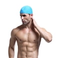 thumbnail image 4 of SPRING PARK Waterproof Nylon Swim Cap, Solid Color Swimming Cap Keeps Hair Clean Breathable Fit Both Long Hair Short Hair, Swim Caps for Woman Men, 4 of 7