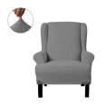 thumbnail image 3 of Enova Home Ultra Soft Stretch Fabric Wing Chair Slipcover Armchair Slipcovers Furniture Protector (Gray), 3 of 6