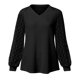 thumbnail image 5 of Moda mujer cuello en V ahueca hacia fuera la camiseta de manga larga otoño blusa sólida Tops Fridja FKASFK4400, 5 of 5