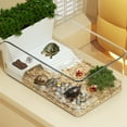 thumbnail image 4 of 76x13 Inch Semiaquatic Turtle Terrarium Habitat with Basking Sun Platform and Decorative Vase for Indoor Aquatic Environments, 4 of 7