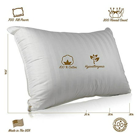 Superior 100% Down 700 Fill Power Hungarian White Goose Down Pillow