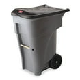 thumbnail image 2 of Brute Rubbermaid 65 Gallon Heavy Duty Polyethylene Rollout Garbage Can with Lid, Gray, 2 of 2