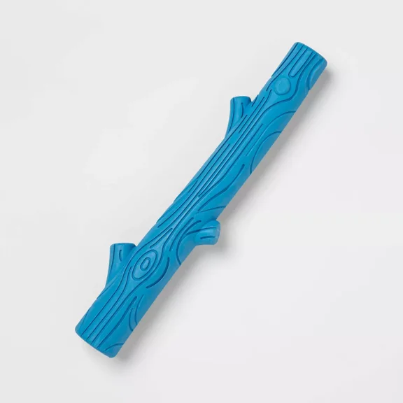 Long Rubber Stick with Crinkles Dog Toy - Blue