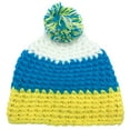 thumbnail image 5 of Empire Cove Winter Tri-Color Knit Beanie with Pom Pom-Yellow, 5 of 5