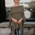 thumbnail image 2 of HJYCHN Elegant Off Shoulder Women's Wraps Asymmetric Hem Blouse Soft Flowy Shawl Top for Style Coffee M, 2 of 9