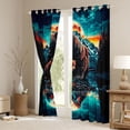 thumbnail image 3 of Homewish Woodland Bear Family Black Out Curtains, Nature Scenery Curtains Pack of 2 (42x63 Each), Vintage Rustic Lake House Bedroom Curtains, Black Out Curtains Decor, 3 of 6