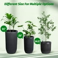 thumbnail image 6 of 23 Inch Tall Planters Set of 2, Outdoor Self Watering Pots with Water Level Monitor, Marble Finish Large Planters for Indoor Plants, Living Room, Home, Office, Patio, Porch, Garden, Black, 6 of 10