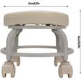 thumbnail image 2 of Tabouret Roulant Bas, Pouf Rond Beige en PU à Rembourrage Doux, Tabouret Bas Rotatif à 360 Degrés avec Roues, Tabouret de Garage Roulant / Chaise Roulante / Tabouret de Jardinage pour Maison, Bureau, Garage, Boutique, 2 of 5