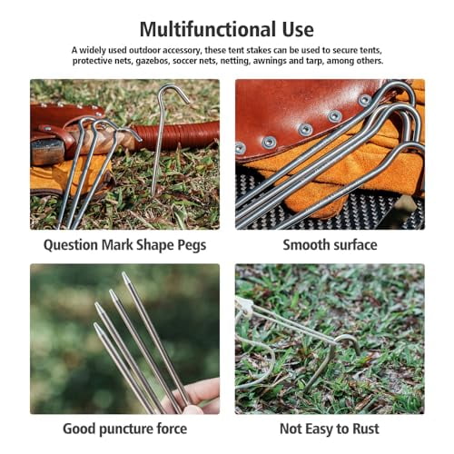 iBasingo Titanium Alloy Pegs Camping Tent Pegs Portable Elbow Grass Nail Tent Hardware