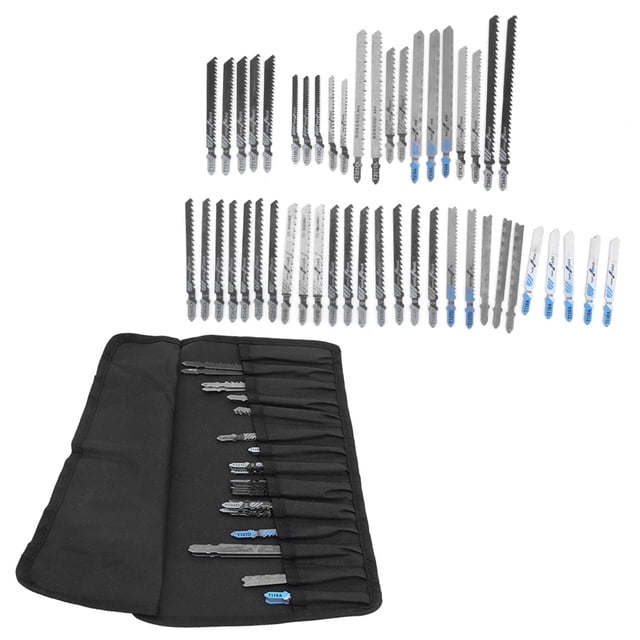 Jig Saw Blades Set, 48Pcs Fine Mddle Tooth Kit Jigsaw Blades Set, Sturdy for Plastic Woodworking
