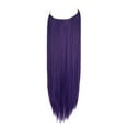thumbnail image 2 of Deep Purple Hair Extensions Natural Hair Extensions Long Soft Silky Straight 22 inch 4.4 Oz Elasticity Hidden Wire Headband for Women Girl Party Heat Resistant Fiber Synthetic Hairpiece No Clip, 2 of 8