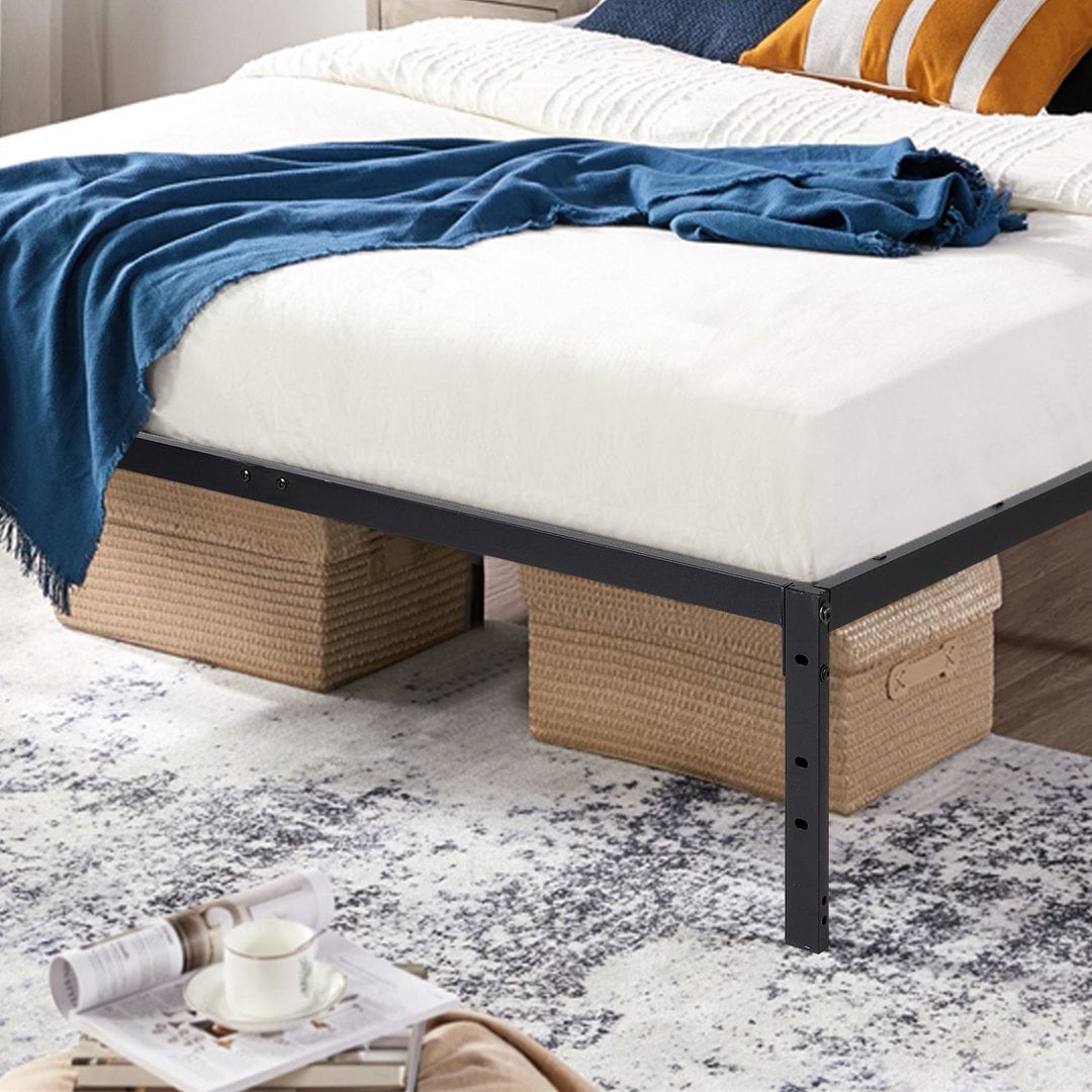 Gewnee 55 Inches Full Bed Frame,Heavy Duty Metal Platform with Storage Space Under Frame,No Box Spring Needed,Black