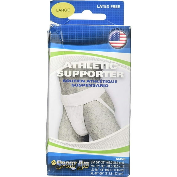 Sport Aid Athletic Supporter, Large 38"-44", White