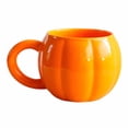 thumbnail image 1 of Inteprter Taza de calabaza, taza de calabaza de Halloween, linda superficie de café, fácil de limpiar, ideal para Acción de Gracias, Navidad, Juegos de servir café y té naranja 401-500 ml, 1 of 6