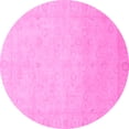 thumbnail image 1 of Ahgly Company Indoor Round Abstract Pink Modern Area Rugs, 3' Round, 1 of 4