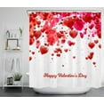 thumbnail image 3 of Valentine''s Day Shower Curtain Falling Red Heart Balloon Shower Curtain Set for Bathroom Romantic Valentines Red and White Waterproof Fabric Bath Curtain with 12pcs Hooks,72x72 Inch, 3 of 5
