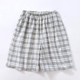 thumbnail image 2 of CHUMUD Men's Cotton Pajama bottoms Lounge Sleep Shorts Soft Comfortable Pjs Breathable Pajamas Shorts Plaid Pj Shorts, 2 of 4