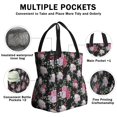 thumbnail image 3 of Pioneer Flower Floral Print Pattern Drawstring Lunch Bag Women - Drawstring Lunch Bag Insulated for Work Office - Stain-Resistant Large Lunchbags for Women with Multi-Pockets, 3 of 6