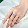 thumbnail image 3 of CAUER India 14K White Gold Plated Simulated Aqua Blue Moissanite Heart Halo Ring – D–E Color, VVS2 Clarity, Engagement & Anniversary Jewelry, 3 of 5