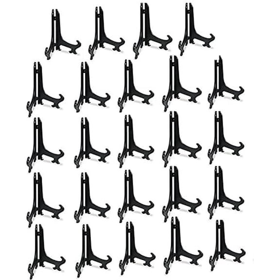 3" Black Plastic Stand Cookie Holder Display Stand Place Card Holder Display Easels at Weddings, Birthday Party(24 Pack)