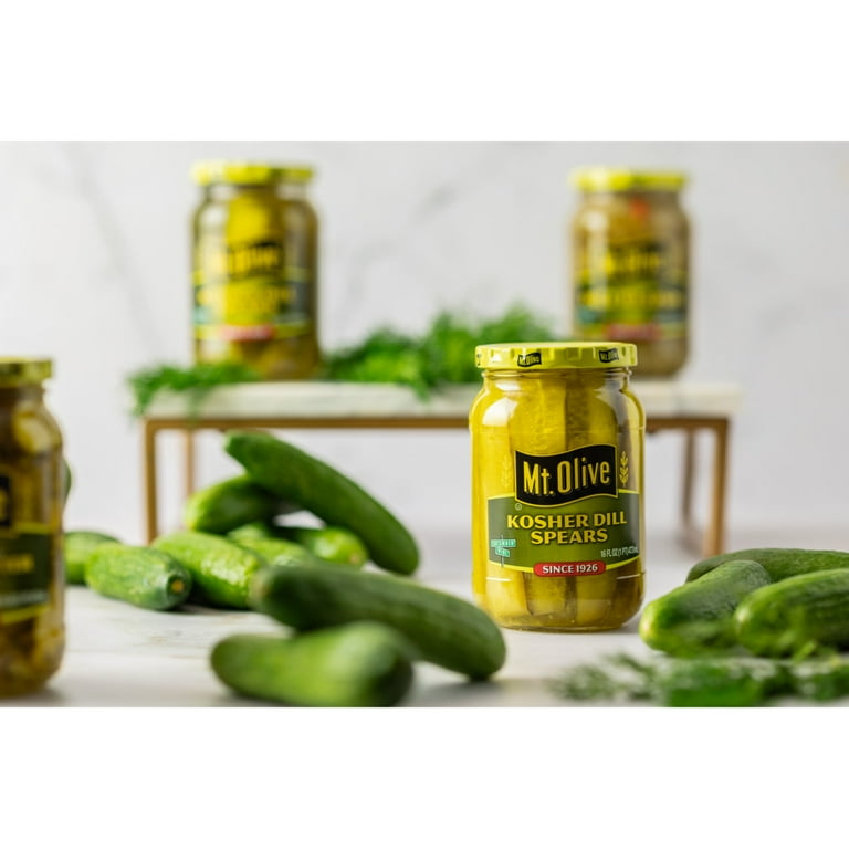olive☆pickles Mt. Olive Zesty Garlic Kosher Dill Pickle Spears, 24 fl oz