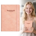 thumbnail image 2 of Pink B5 Notebook Lined Journal, Pu Leather Softcover Sewn Binding, Smooth Writing Wear Resistant for Daily Note Taking, 2 of 9