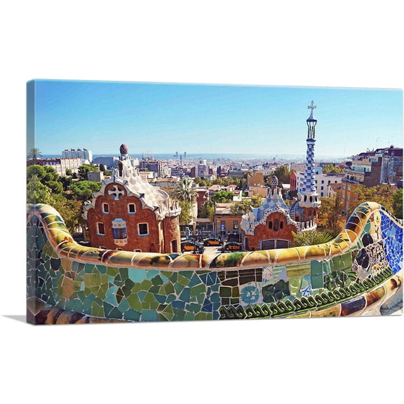 ARTCANVAS Barcelona City Spain Canvas Art Print - Size: 26" x 18" (0.75" Deep)