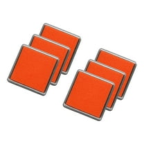 Uxcell 6pcs Finger Ink Pad for Rubber Stamps Craft, 13" Washable Pigment Ink Pad Stamps for Footprint Handprint Stamping Paper Wood Fabric Scrapbooking, Orange