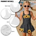thumbnail image 4 of DISNIMO Little Girls Swimsuits Leopard Sunflower Print One-Piece U Neck Swim Dress Sleeveless Bathing Suit with Skirt Soft Elastic Swimwear for Summer Beach Vacation, 4 of 8