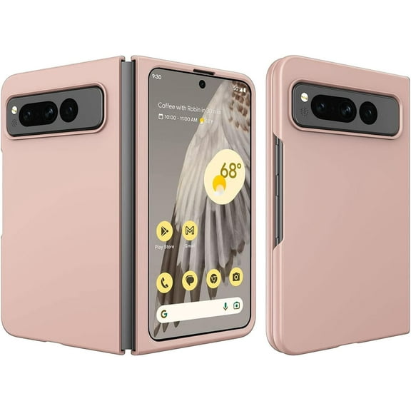 for Google Pixel Fold Case with Front Frame, Ultra Thin Matte Hard PC Slim Case Scratches-Resistant Raised Edge Protection Phone Case for Google Pixel Fold 2023 - Gold