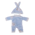 thumbnail image 2 of Adorable Plush Jumpsuits with Rabbit Hats Set for Baby Doll 9-11inch, 2 of 8