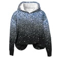 thumbnail image 2 of Plus Size Womens Sweatshirts Hooded Crewneck Long Sleeved Casual Printed Loose Sweatshirts Blue M, 2 of 4