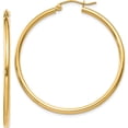 thumbnail image 1 of 14K Yellow Gold Polished 2X40mm Lightweight Tube Hoop Earrings (40 X 40) Made In Peru t919l, 1 of 6